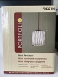 Portfolio Pendant Light Tiffany Style Glass Shade Ages Bronze Finish 0137119. Fixed Price $49.99.
