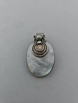 Mother Of Pearl Oval Pendant Charm Sterling Silver New Excellent. Fixed Price $32.00.
