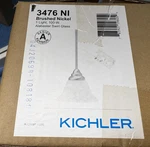 New Kichler 3476 Brushed Nickel Light 100-W Alabaster Swirl Glass. Fixed Price $16.66.