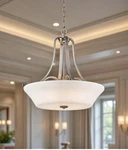 Chandelier Pendant Light Lamp 22 Dia Feiss F3067/4SN Adjustable Chain Up To 5FT. Fixed Price $268.00.
