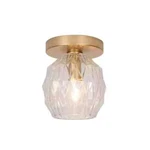 Alsy 5 In. 1-LIGHT Soft Gold Transitional Flush Mount With Faceted Clear Glass. Fixed Price $17.00.