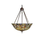 Meyda Lighting 24'W Tiffany Fishscale Inverted Pendant, Green/blue - 111082. Fixed Price $1428.20.