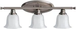 Murray Feiss VS11303-BS Garrett 3-LIGHT Vanity Brushed Steel Snow Glass. Fixed Price $59.99.