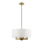Livex Cresthaven Light 18" Pendant/chandelier, Brass/off-white 48784-01. Fixed Price $499.96.