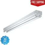 White Fluorescent Strip Tube Light Fixture 4 Ft. Ceiling Shop Garage Commercial. Fixed Price $86.10.