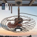 20" Outdoor Ceiling Fan With Light & Remote For Patios, Black Gold Finish. Fixed Price $183.99.