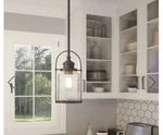 Quoizel Model# QPP2781WT Pendant LIGHT-1 With Clear Seeded Glass. Fixed Price $76.00.
