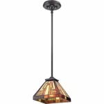 Quoizel TFST1508VB Transitional Stephen Tiffany Mini Pendant, Brown Finish. Fixed Price $204.55.