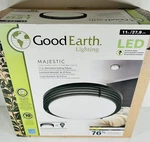 Good Earth Lighting Majestic 1-LIGHT 11-IN Matte Black Led Flush Mount. Fixed Price $54.95.