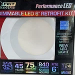 Feit Electric Led Retrofit Recessed 6" Kit 75W 840 Lumens. Fixed Price $9.34.