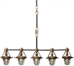 Handcrafted Vintage Brass Chandelier With Insulators. Fixed Price $1455.00.
