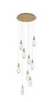 Living Dining Room Crystal Diamond Pendant Chandelier Light Fixture Satin Gold. Fixed Price $2279.99.