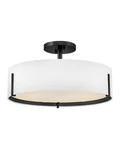 Hinkley Lighting 47573 Halle 20"W Semi-flush Drum Ceiling Black. Fixed Price $379.00.