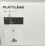 New In Box Ikea Plattlans Pendant Lamp Brass Color 605.182.50. Fixed Price $45.00.