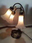 Tiffany Style Lily Pad Table Lamp 3 Arm Frosted Glass Shades. Fixed Price $95.00.