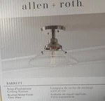 Allen Roth 280677 Barrett Series Semi Flushmount Ceiling Fixture Brushed Nickel. Fixed Price $42.96.