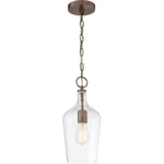 Nuvo Lighting Hartley 1 Pendant, Antique Copper/clear Glass 60-6748. Fixed Price $134.99.