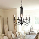 Red Barrel Studio - CEMZE5 Elegant Empire Iron Candelabra Dimmable Chandelier. Fixed Price $79.99.