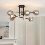 6-LIGHTS Glass Chandelier Modern Flush Mount Ceiling Fixture X002Q0L31D. Fixed Price $75.00.