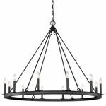 Z-lite 482R-12 Barclay Light 48"W Taper Candle Ring Chandelier Black. Fixed Price $657.90.