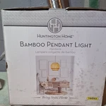 Huntington Home Bamboo Pendant Light Hardwired Natural 16.5IN Contemporary Shade. Fixed Price $25.49.