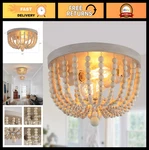 Boho Wood Beaded Chandelier Flush Mount Ceiling Light For Nursery & Home Decor,. Fixed Price $91.99.