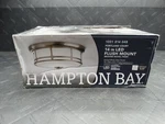 Hampton Bay Portland Court 14 In. 1-LIGHT Nickel Led Flush Mount Ceiling. Fixed Price $56.99.