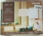 New Allen + Roth Pendant Kit Oil Rubbed Bronze Adjusts Up 96".. Fixed Price $15.45.