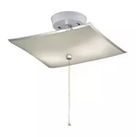2-LIGHT Semiflush Led Mount Ceiling 11.81" Square Frosted Glass Pull Chain White. Fixed Price $29.99.