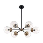 Nuvo Lighting Axis Chandelier, Clear Glass, Matte Black/brass 60-7126. Fixed Price $434.99.