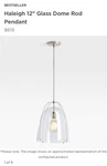Rejuvenation Haleigh 12" Metal Dome Cord Pendant Ceiling Light - Polished Nickel. Fixed Price $149.00.