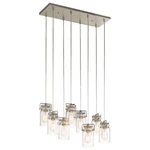 Kichler 42890 Nickel Brinley 8-LIGHT 26"W Pendant With Canning Jar Style Shades. Fixed Price $447.98.