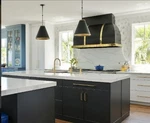 Set Of Currey & Company Pierrepont Large Pendants 22 Black/gold Open Box. Fixed Price $1100.00.