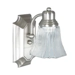 Sunset Lighting 1-LIGHT Vanity Prismatic Clear Glass, Satin Nickel Finish F3571-. Fixed Price $26.99.