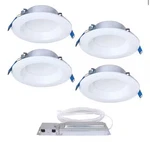 4PK Halo Quicklink In. Selectable Cct Direct Mount Canless Led Recessed Light. Fixed Price $47.99.