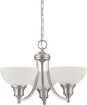 Sunset Lighting Alton 3-LIGHT Chandelier, Faux Alabaster Glass Chrome Finish F54. Fixed Price $69.99.