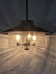 Quoizel Lighting 3 Pendant Open Box New Yasmin Lamp Chandelier Glass Black. Fixed Price $124.00.