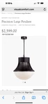 Visual Comfort Large Precision Pendants (bronze W/ White Glass). Fixed Price $1800.00.