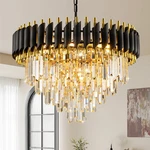 Pafrumge 24 Black Gold Chandelier Contemporary Large Crystals. Fixed Price $298.84.