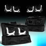 For 2003-2007 Chevy Silverado Dual Led Drl Headlights Bumper Lamps Smoked Lens. Fixed Price $120.88.