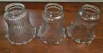 Set Of 3 Tulip Crystal Pleated Ribbed Fluted Glass Light Shades 2.25" Fitter. Fixed Price $15.99.