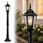 42" Outdoor Post Light Fixture, Black Hardwired Waterproof Lamp With Clear Glass. Fixed Price $66.60.