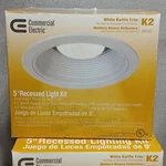 Commercial Electric White Baffle Trim 5" Recessed Kit (2 Pack) Model K2 280 927. Fixed Price $18.89.