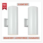 Sea Gull Lighting 8313802-15 Outdoor Bullets 2-LIGHT Wall Lantern White. Fixed Price $59.95.