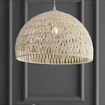 Jonathan Campana JYL6504A 20 In. Woven Rattan Dome Led Pendant-light, Cream. Fixed Price $56.99.