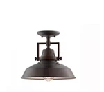 Hampton Bay Wilhelm 12 In. 1-LIGHT Bronze Semi-flush Mount Fixture. Fixed Price $17.15.