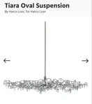 Harco Loor Tiara Oval Suspension Chandelier. Fixed Price $2600.00.
