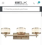 Elk Utica Led 29 Inch Satin Brass Vanity Light Wall. Fixed Price $88.00.