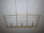 Home Decorators Marston 3-LIGHT Brushed Gold Chandelier. Fixed Price $129.95.