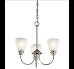 Kichler 43637 Nickel Jolie Chandelier With 3-LIGHTS 18 Inches Wide. Fixed Price $60.00.